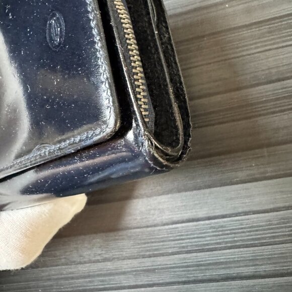 Cartier Patent Leather Navy Bifold - Picture 6 of 6